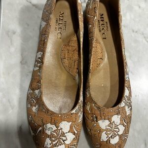 Tan Floral Ballet Flats - Women